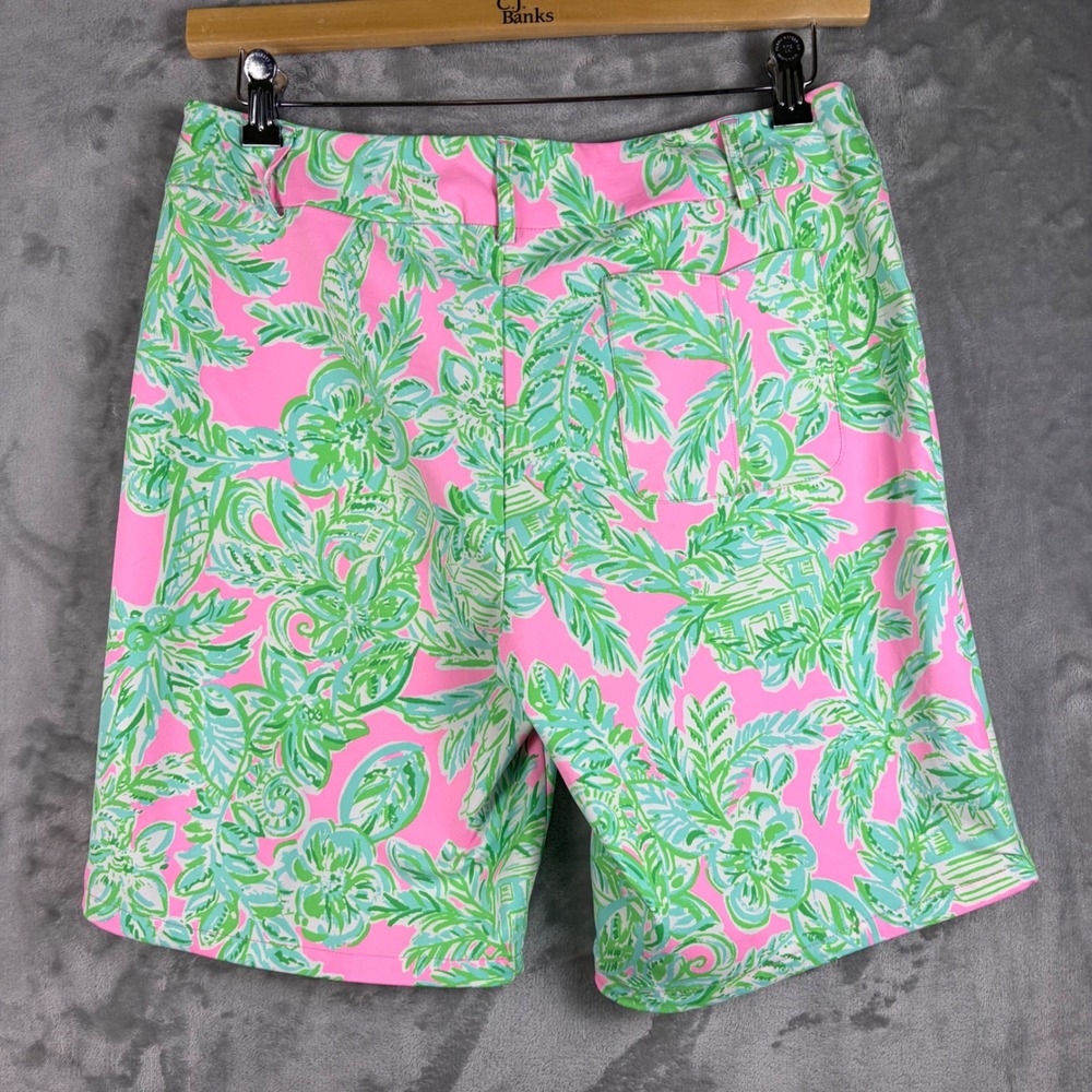 Lilly Pulitzer Luxletic Bettina Shorts Womens 10 Pink Bermuda Mandevilla Baby - Picture 2 of 11